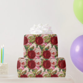 Röd och rosa ros decoupage hantverk eller presentpapper