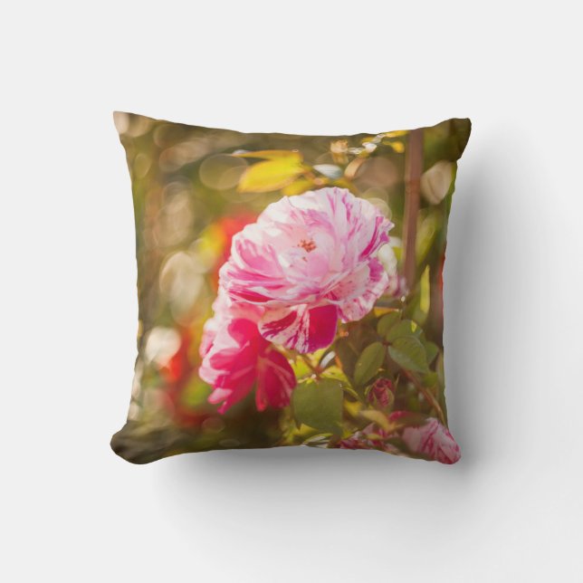 Röd och rosa ros kudde (Framsida)