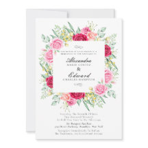 Röd och Rosa ros, trädgårdsbröllop