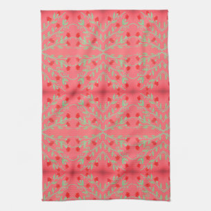 Röd och Rosa samt Grönt av färgad torn Kökshandduk