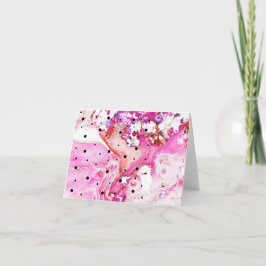 Röd och Rosa Swirls med polka dots notecard Kort