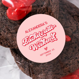 Röd och Rosa Vegas Möhippa Runt Klistermärke