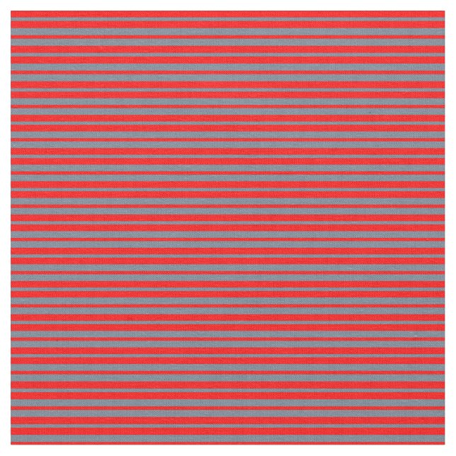 Röd och skiffer Grått Färgad Linjer Mönster Tyg (Närbild)