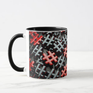 Röd och svart Abstract Design Mugg