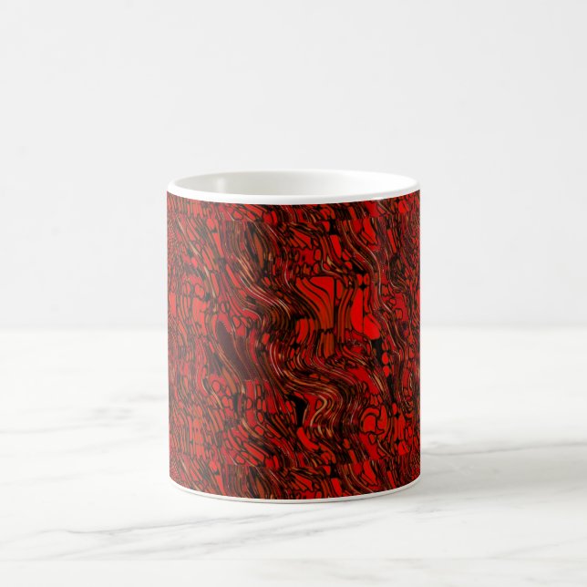 Röd och svart Abstrakt Kaffemugg (Center)