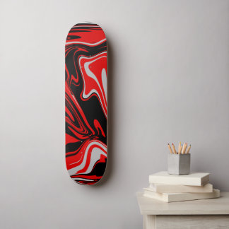 Röd och svart Abstrakt Mini Skateboard Bräda 18,5 Cm