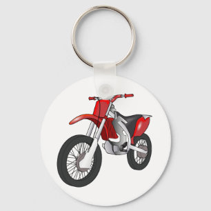 Röd och svart Av-Väg/Enduro motorcykel Nyckelring