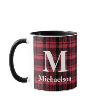 Röd- och svart-belagd med Monogram Namn