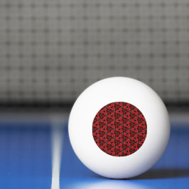 Röd och svart Blommigt Visa Ping Pong Boll
