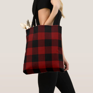 Röd och svart Buffalo plaid Shopper Tygkasse