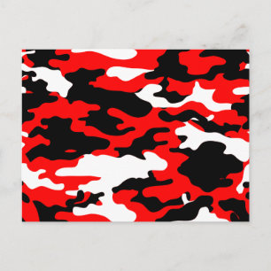 Röd och svart Camo Vykort