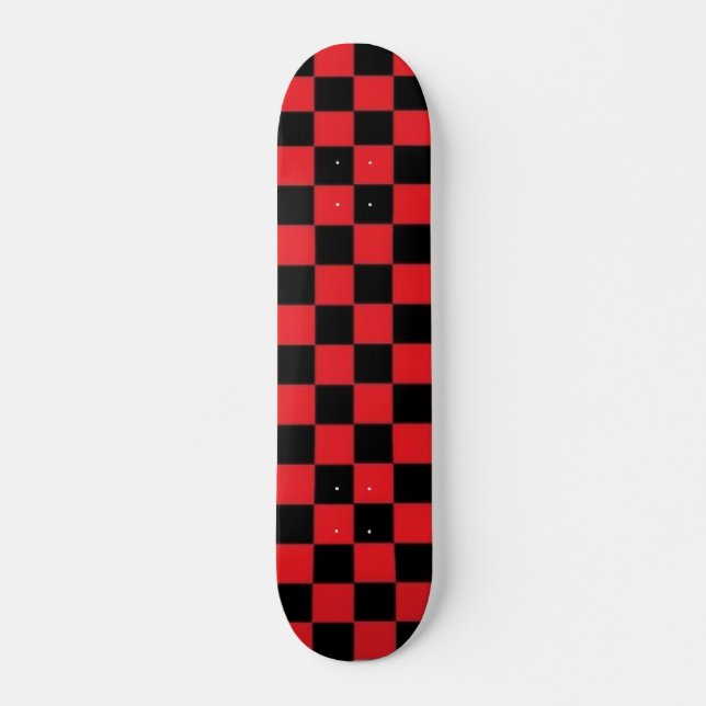 Röd och svart Checkerd Skateboard (Framsida)
