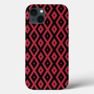 Röd och svart diamant mönster Fodral-Mate iPhone C