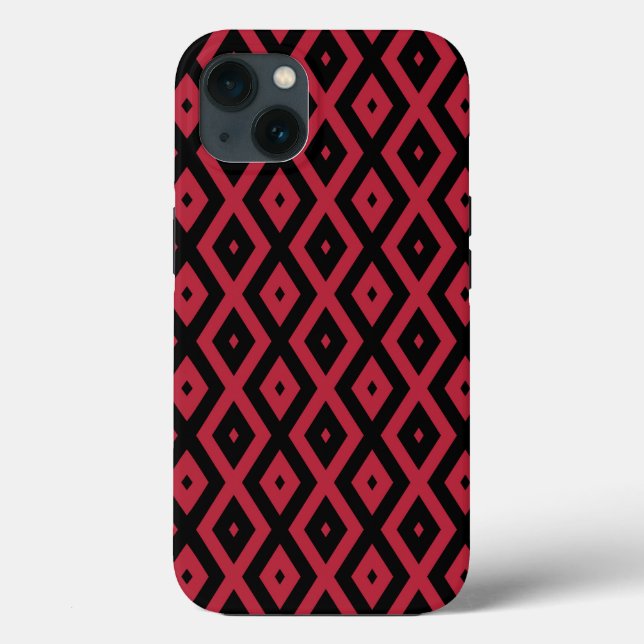 Röd och svart diamant mönster Fodral-Mate iPhone C (Baksida)