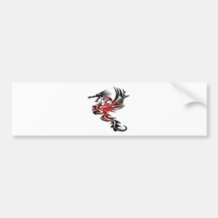 Röd och svart drake bildekal