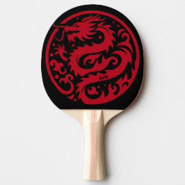 Röd och svart drakpersonaliserad pingisracket