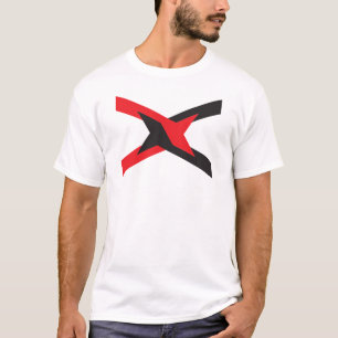 Röd och svart enhet Bokstav X Monogram T Shirt