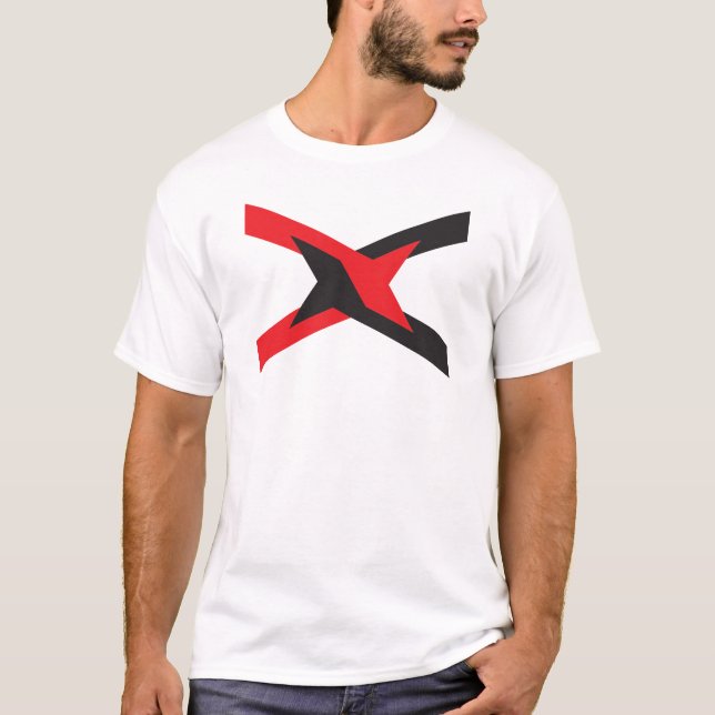 Röd och svart enhet Bokstav X Monogram T Shirt (Framsida)