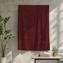 Röd och svart filt – Klassisk Tartan stuga stil