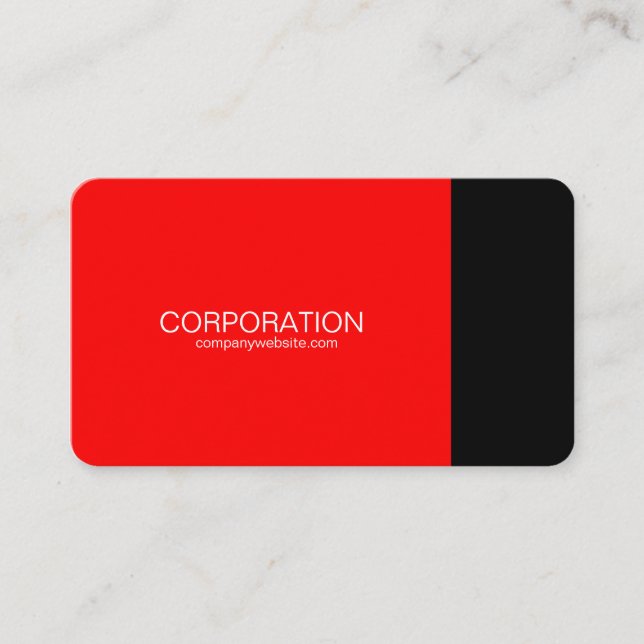 Röd och svart flott visitkort (Framsida)