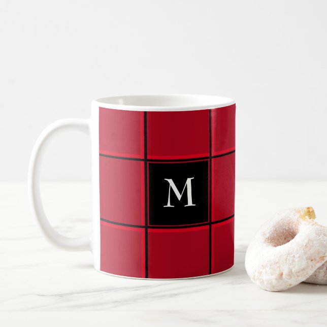 Röd och svart - första jul kaffemugg (Med munk)