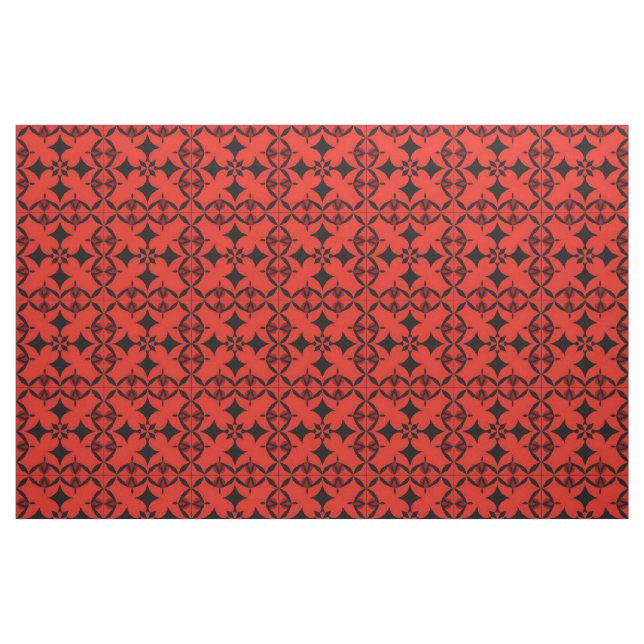 Röd och svart geometrisk abstrakt konst  tyg (Fat Quarter)