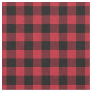 Röd och svart Gingham1 rutig Tyg