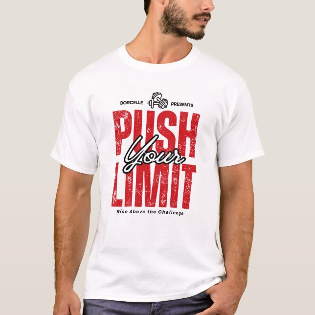 Röd- och svart gym Motivational T-shirt Design (Framsida)