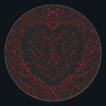 Röd- och svart-hjärtstillestånd runt klistermärke<br><div class="desc">Våra vackra rödsvarta och svarta gotiska bröllop är mörk,  men ändå underbar med vår konstnärliga rulla design. De är designade i en mängd olika saker så att hela bröllop kan samordnas med samma stil!</div>