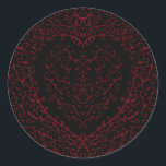 Röd- och svart-hjärtstillestånd runt klistermärke<br><div class="desc">Våra vackra rödsvarta och svarta gotiska bröllop är mörk,  men ändå underbar med vår konstnärliga rulla design. De är designade i en mängd olika saker så att hela bröllop kan samordnas med samma stil!</div>