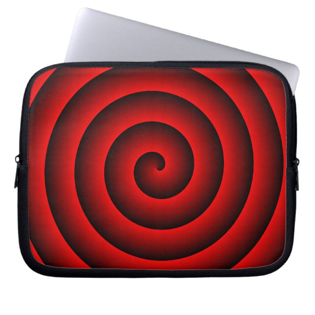 Röd och svart hypnotisk laptop sleeve (Framsidan)