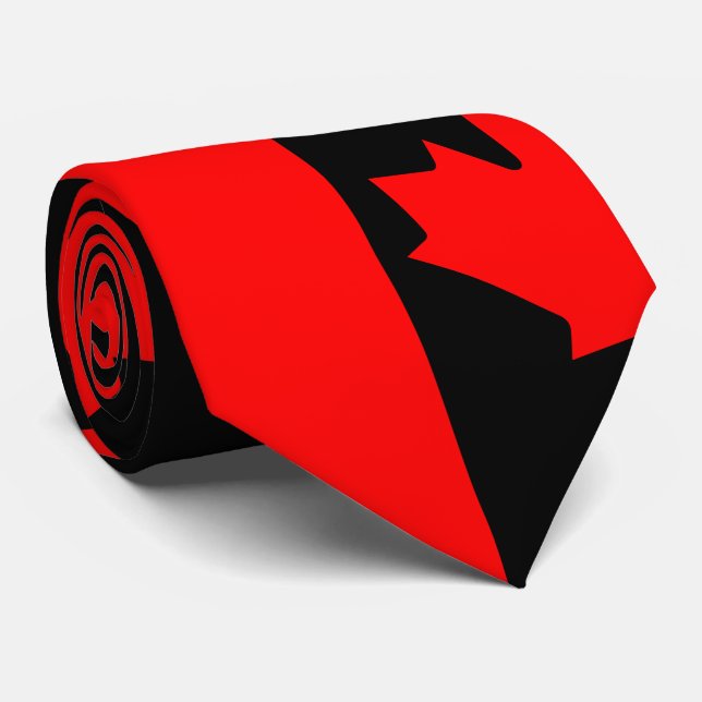 Röd och svart kanadensisk lönn i två färger slips (Rullad)