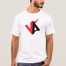 Röd och svart klassisk minimal bokstav VA monogram T Shirt