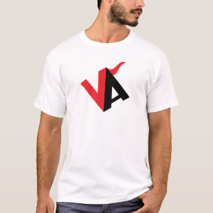 Röd och svart klassisk minimal bokstav VA monogram T Shirt