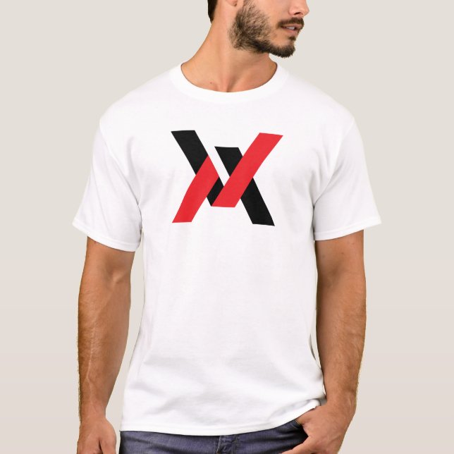 Röd och svart klassisk minimal bokstav VA T Shirt (Framsida)