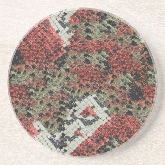 Röd och svart korallorm Skin Underlägg Sandsten (Framsidan)