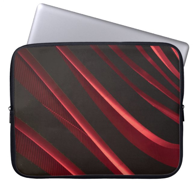Röd och svart logotyp laptop fodral (Framsidan)