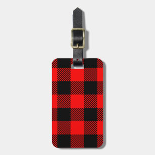 Röd och svart Lumberjackpläddekor för Bagagebricka