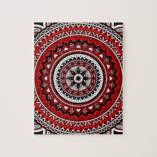 Röd och svart mandala pussel