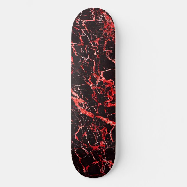 Röd och svart marmor skateboard bräda 21,5 cm (Framsida)