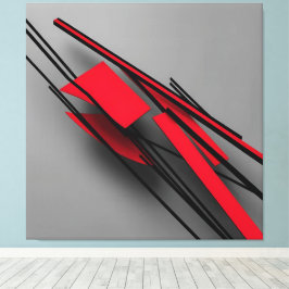 Röd och svart minimalistisk modern abstrakt canvastryck