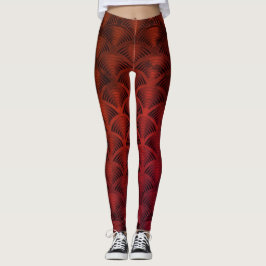 Röd och svart Mönster Leggings