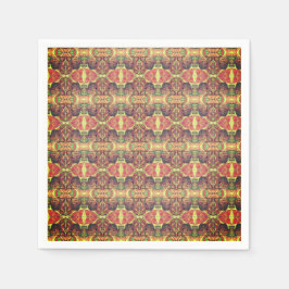 Röd och svart mönster pappersservett