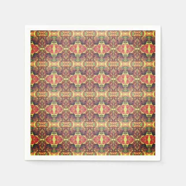 Röd och svart mönster pappersservett (Framsidan)