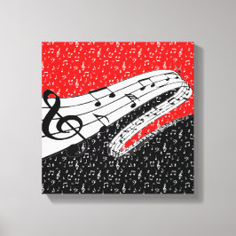 Röd och svart musik canvastryck