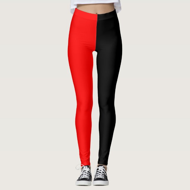 Röd och svart narr leggings (Framsida)