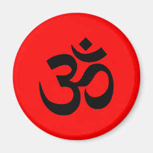 Röd och svart Om-symbol Magnet