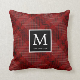 Röd och svart plagd med Monogram Kudde