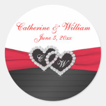 Röd och svart platta 1,5-tums rund etikett