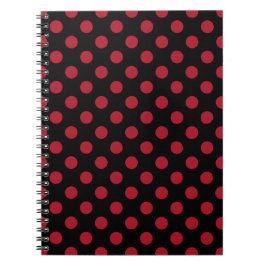 Röd och svart polka dots anteckningsbok